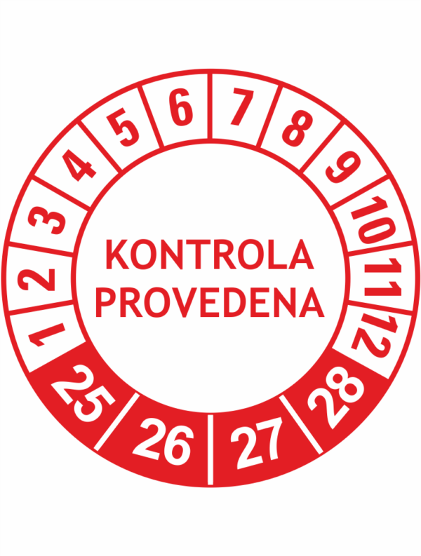 Revizní a kalibrační kolečka - 4 Roky: Kontrola provedena 2025-28