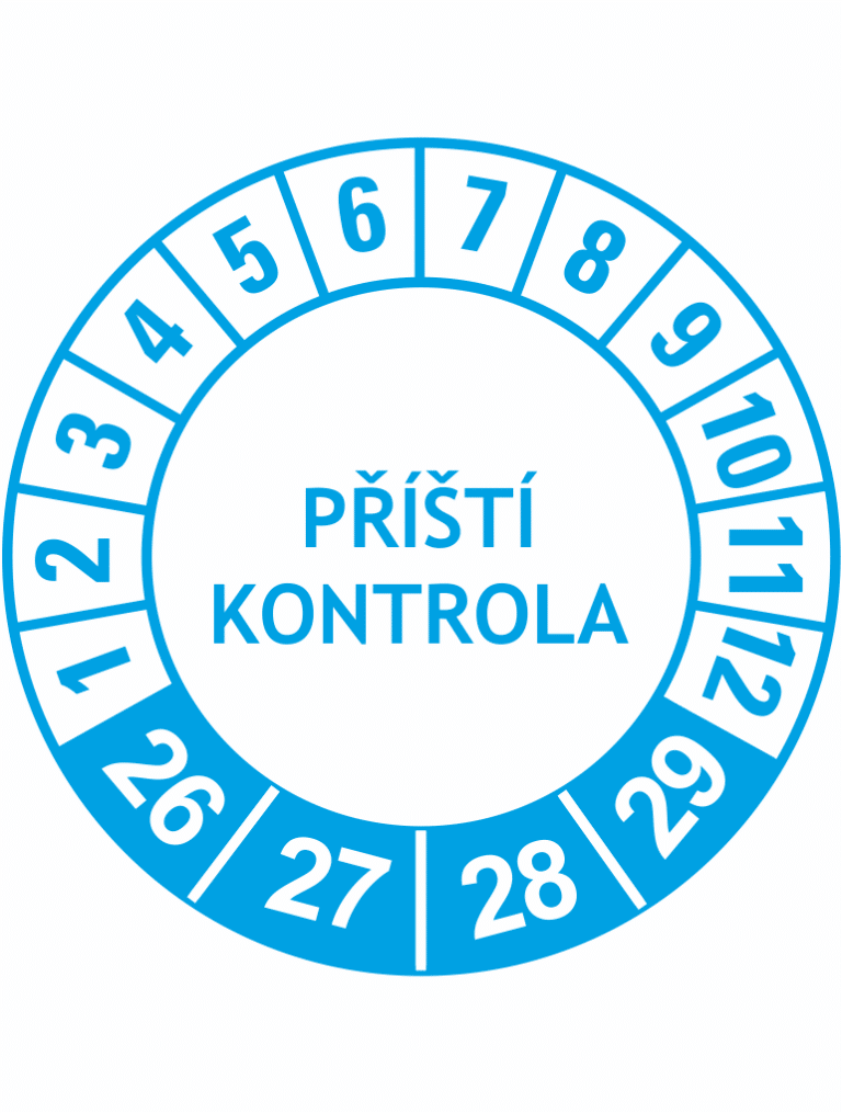 Revizní a kalibrační kolečka - 4 Roky: Příští kontrola 2026-29