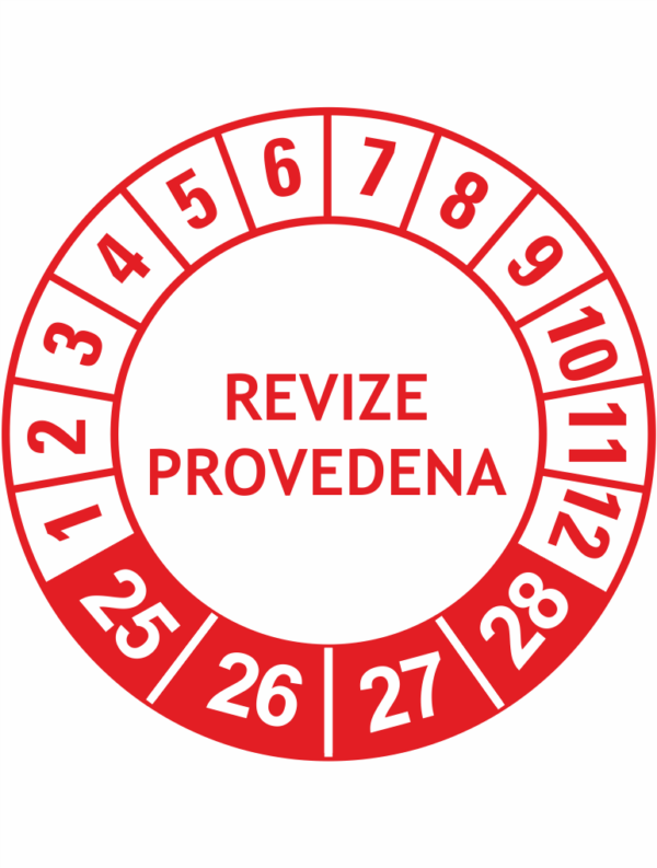 Revizní a kalibrační kolečka - 4 Roky: Revize provedena 2025-28