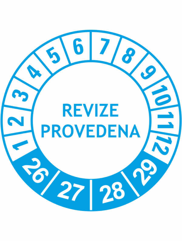 Revizní a kalibrační kolečka - 4 Roky: Revize provedena 2026-29