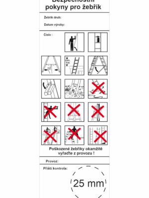 Bezpečnostní a revizní štítek žebříků