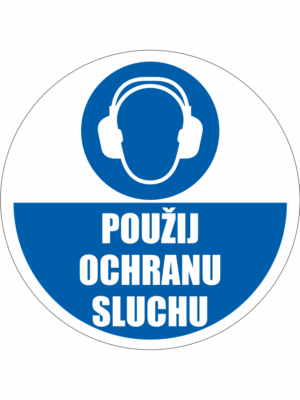 Podlahová značka PVC - POUŽIJ OCHRANU SLUCHU