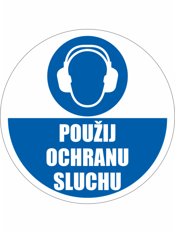 Podlahová značka PVC - POUŽIJ OCHRANU SLUCHU