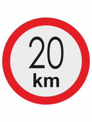Značenie vozidel - Označenie najvyššej povolenej rýchlosti: 20 km