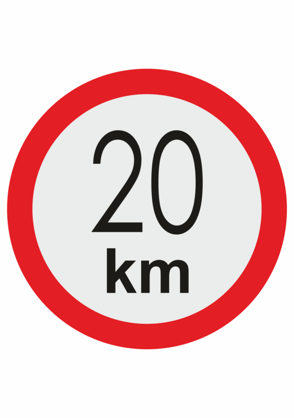 Značenie vozidel - Označenie najvyššej povolenej rýchlosti: 20 km