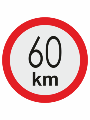 Značenie vozidel - Označenie najvyššej povolenej rýchlosti: 60 km