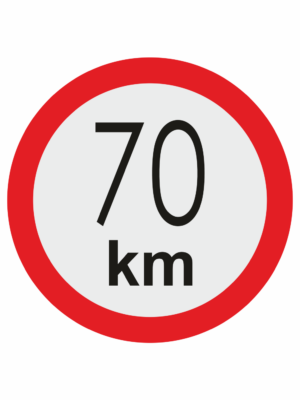 Značenie vozidel - Označenie najvyššej povolenej rýchlosti: 70 km