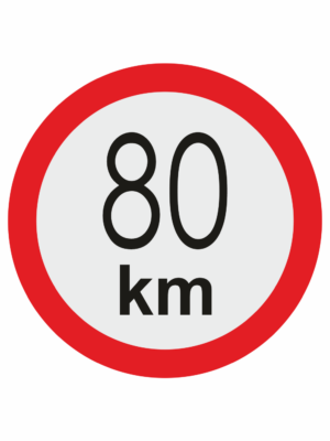 Značenie vozidel - Označenie najvyššej povolenej rýchlosti: 80 km