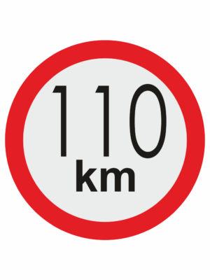 Značenie vozidel - Označenie najvyššej povolenej rýchlosti: 110 km