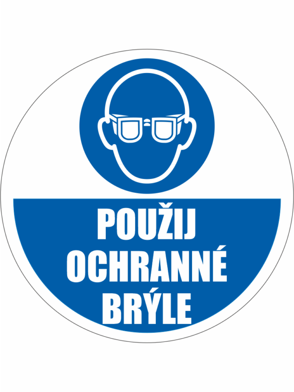 Podlahová značka PVC - POUŽIJ OCHRANNÉ BRÝLE+text