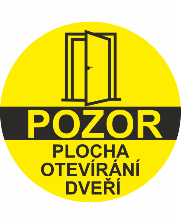 Podlahové značení – PLOCHA OTEVÍRÁNÍ DVEŘÍ kruh