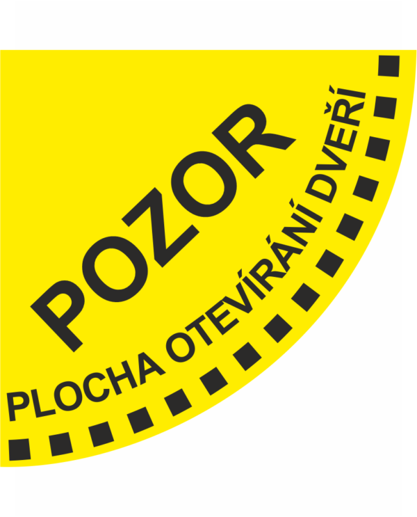 Podlahové značení - POZOR - PLOCHA OTEVÍRÁNÍ DVEŘÍ