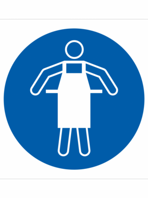 Bezpečnostní značení - Příkazový symbol: Používejte ochrannou zástěru