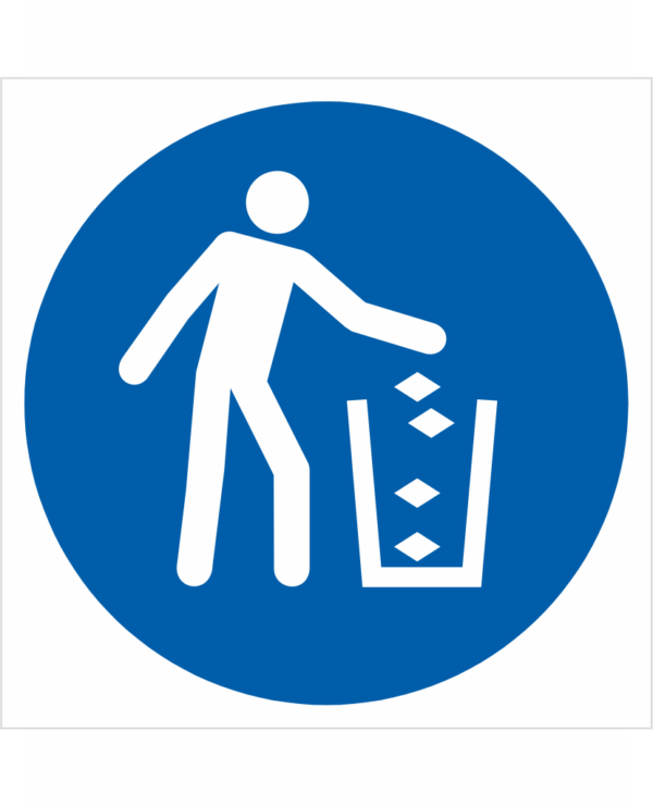 Bezpečnostní značení - Příkazový symbol: Používej nádoby na odpad