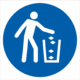 Bezpečnostní značení - Příkazový symbol: Používej nádoby na odpad