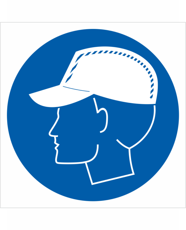 Bezpečnostní značení - Příkazový symbol: Používej protiúderovou čepici