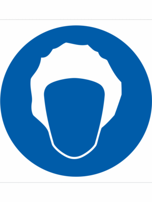 Bezpečnostní značení - Příkazový symbol: Použijte pokrývku hlavy