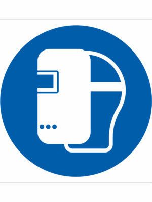 Bezpečnostní značení - Příkazový symbol: Použijte svářečskou masku