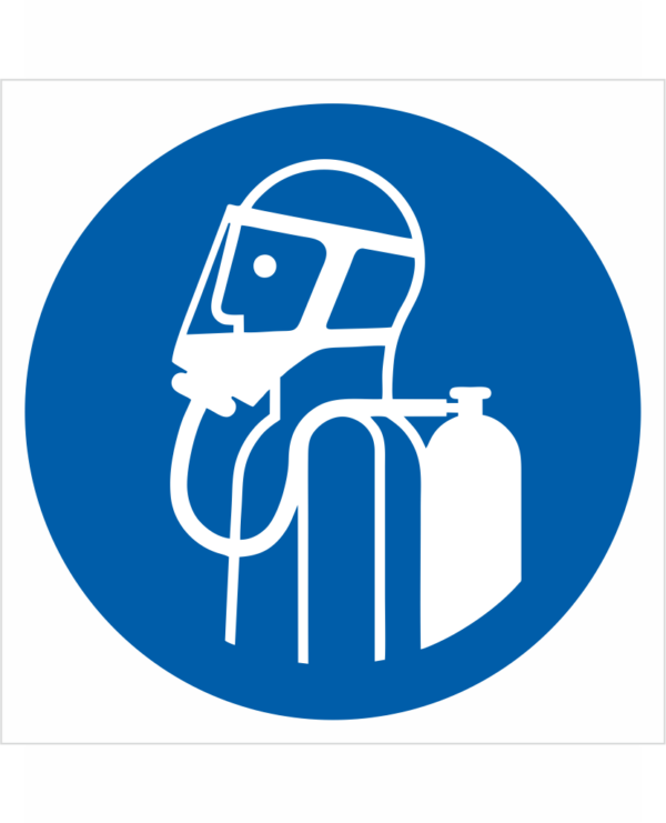 Bezpečnostní značení - Příkazový symbol: Používejte automní dýchací přístroj