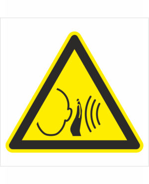 Bezpečnostní značení - Výstražný symbol: Pozor Náhlým hlasitý zvuk