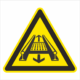 Bezpečnostní značení - Výstražný symbol: Pozor Dopravníkový systém na kolejích