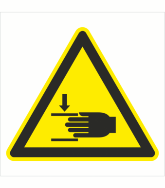 Bezpečnostní značení - Výstražný symbol: Nebezpečí poranění ruky