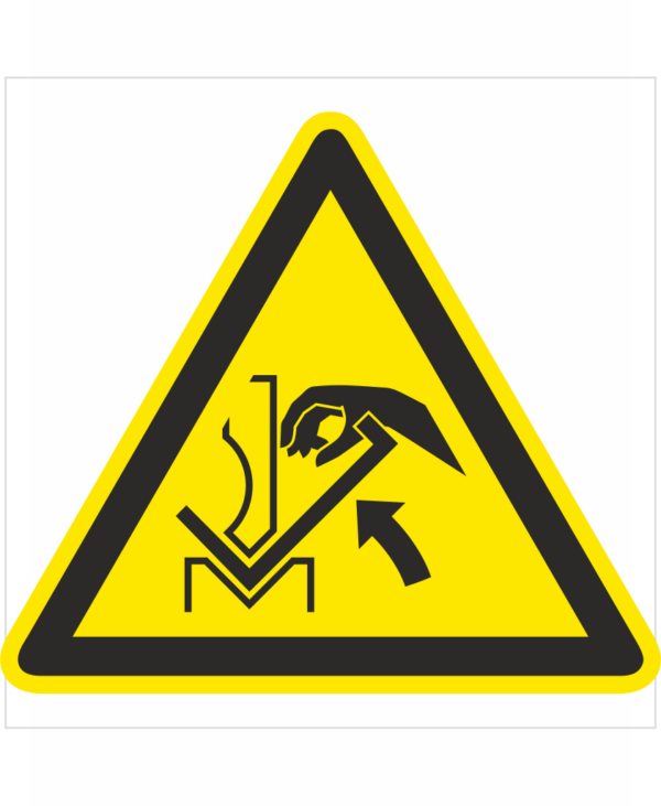 Bezpečnostní značení - Výstražný symbol: Nebezpečí přimáčknutí ruky mezi lis a obrobek