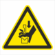 Bezpečnostní značení - Výstražný symbol: Nebezpečí rozdrcení ruky mezi nástroji lisu