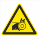 Bezpečnostní značení - Výstražný symbol: Nebezpečí poranění ruky řemenovým pohonem