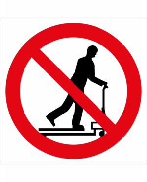 Bezpečnostní značení - Zákazový symbol: Zákaz jízdy na paletovém vozíku