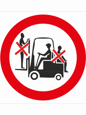 Bezpečnostní značení - Zákazový symbol: Zákaz převozu osob na vozíku