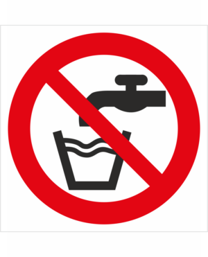 Bezpečnostní značení - Zákazový symbol: Voda nevhodná k pití