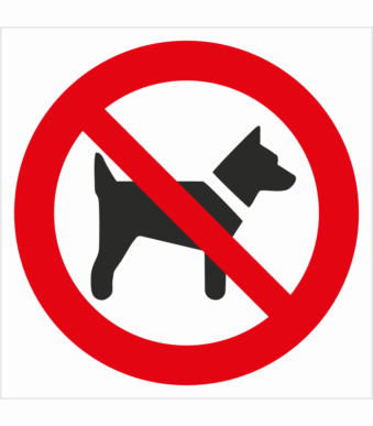 Bezpečnostní značení - Zákazový symbol: Zákaz vstupu se psy