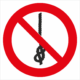 Bezpečnostní značení - Zákazový symbol: Zákaz používání lana s uzly