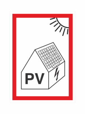 Bezpečnostní značení - Označení fotovoltaické instalace: FVE na budově
