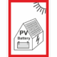 Bezpečnostní značení - Označení fotovoltaické instalace: FVE na budově s baterií