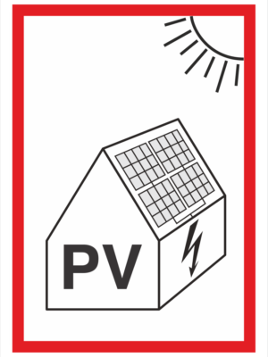 Označení fotovoltaické instalace na budově