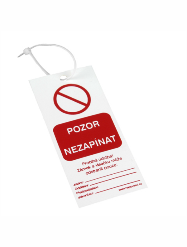 Informační visačka - Pozor nezapínat