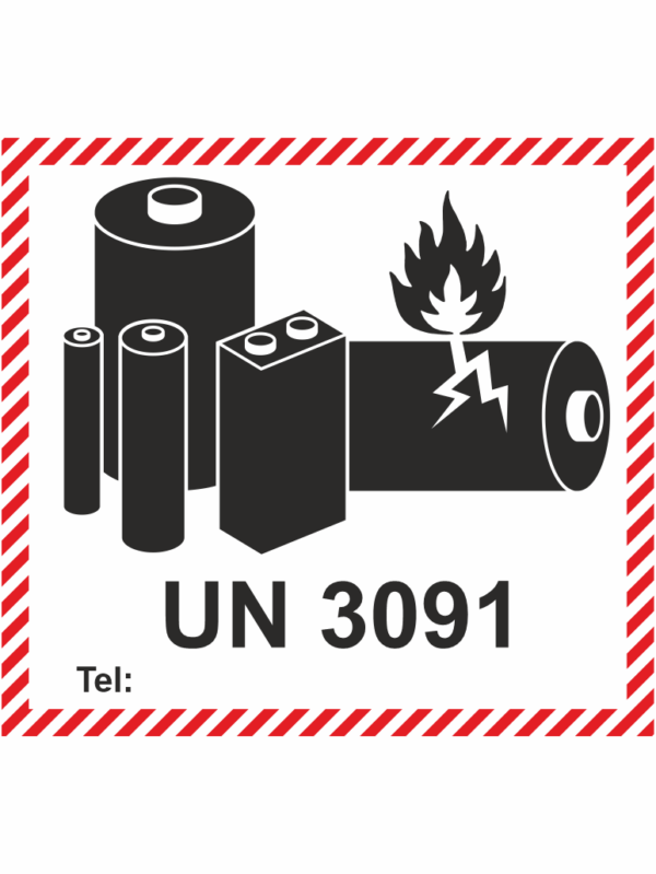 Obalový štítek pro lithium kovové baterie - UN 3091