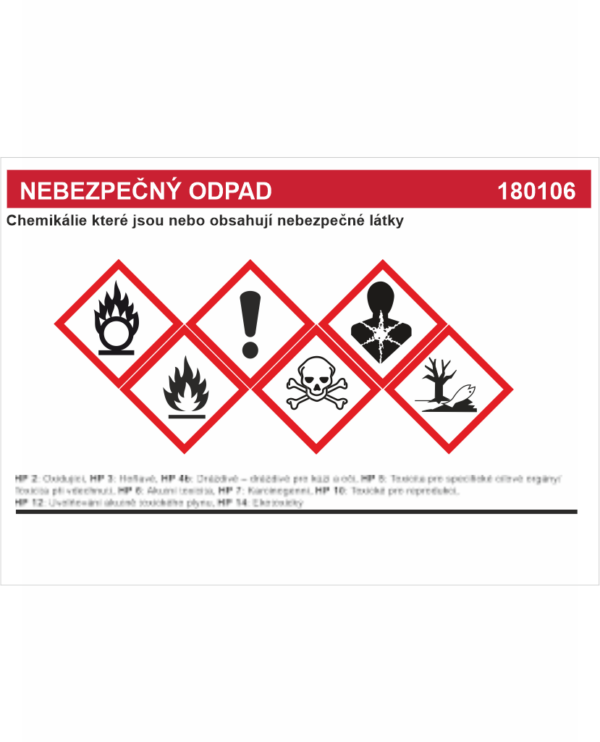 Nebezpečný odpad 180106 - Chemikálie, které jsou ........