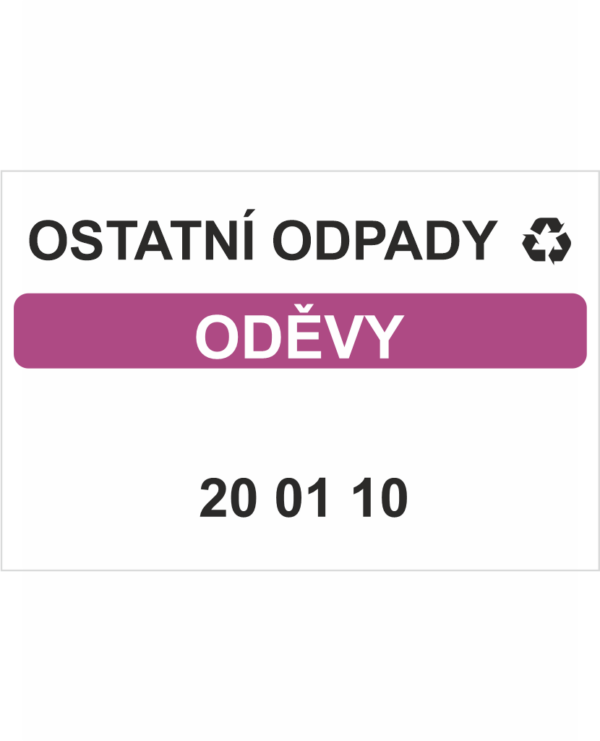 Ostatní odpady 200110 - Oděvy