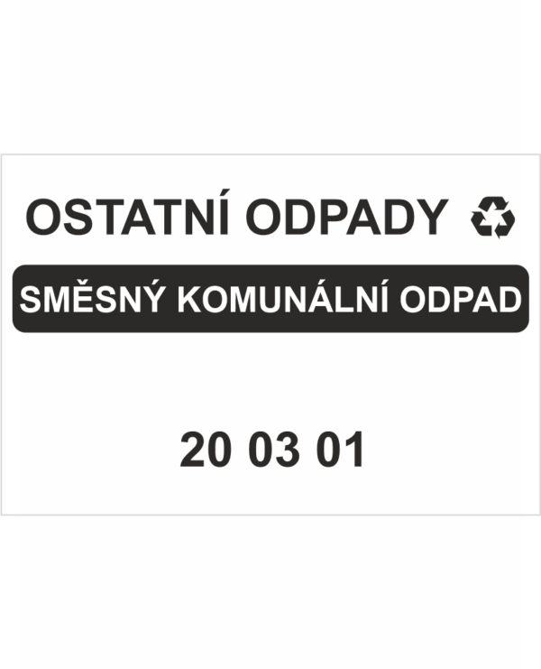 Ostatní odpady 200301 - Směsný komunální odpad
