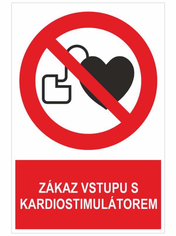 Zákaz vstupu s kardiostimulátorem ISO 7010