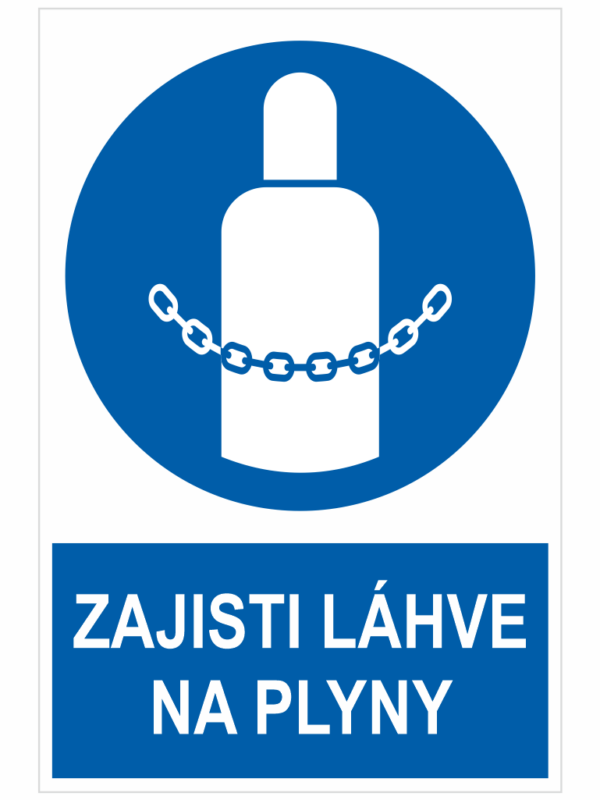 Zajisti láhve na plyny ISO 7010