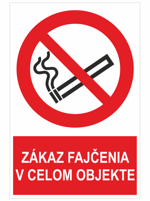 Zákaz fajčenia V CELOM OBJEKTE ISO 7010