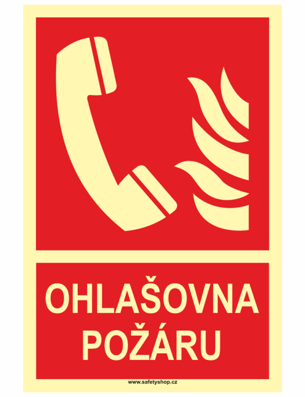 Ohlašovna požáru ISO 7010 - fotoluminiscenční
