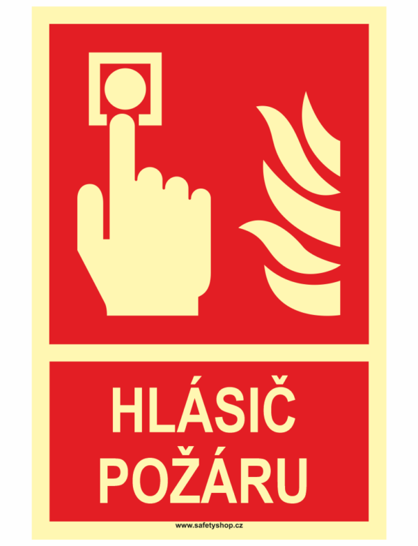 Hlásič požáru ISO 7010 - fotoluminiscenční