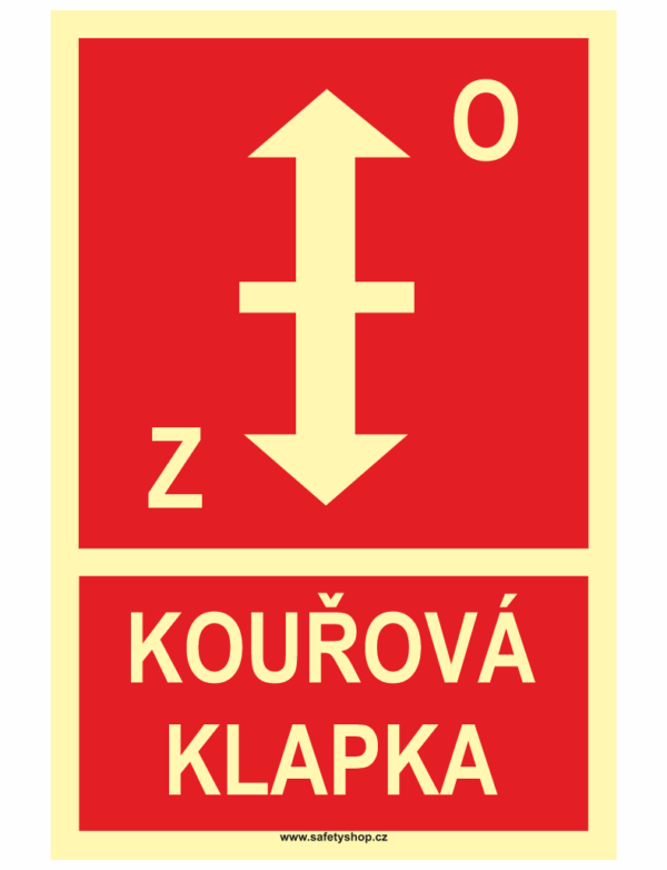Kouřová klapka ISO 7010 - fotoluminiscenční