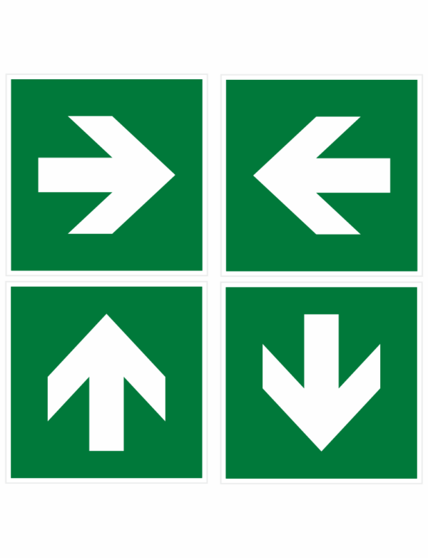 Smerová šípka (vpravo, vľavo, rovno) ISO 7010