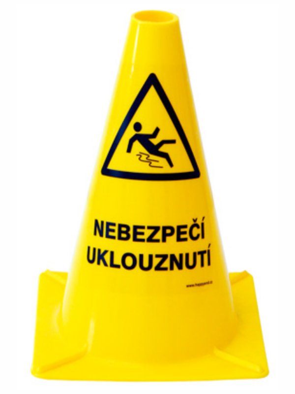 Výstražný bezpečnostní kužel - Nebezpečí uklouznutí